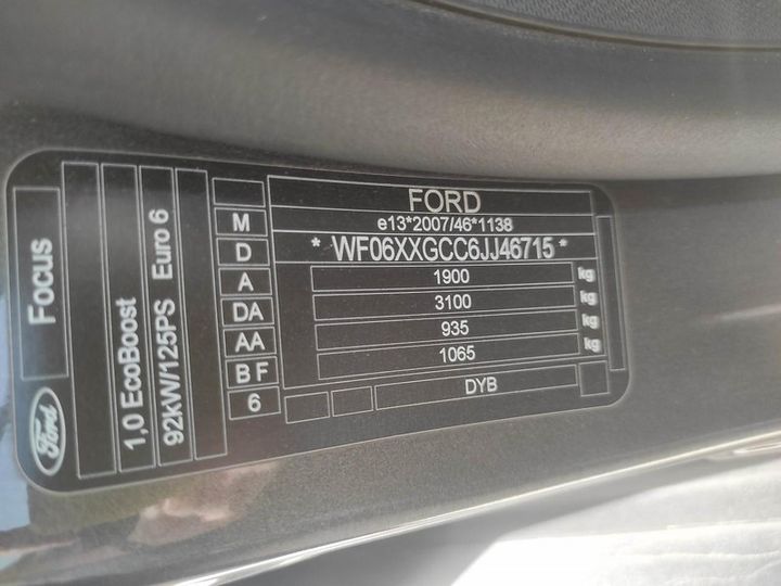 Photo 6 VIN: WF06XXGCC6JJ46715 - FORD FOCUS 