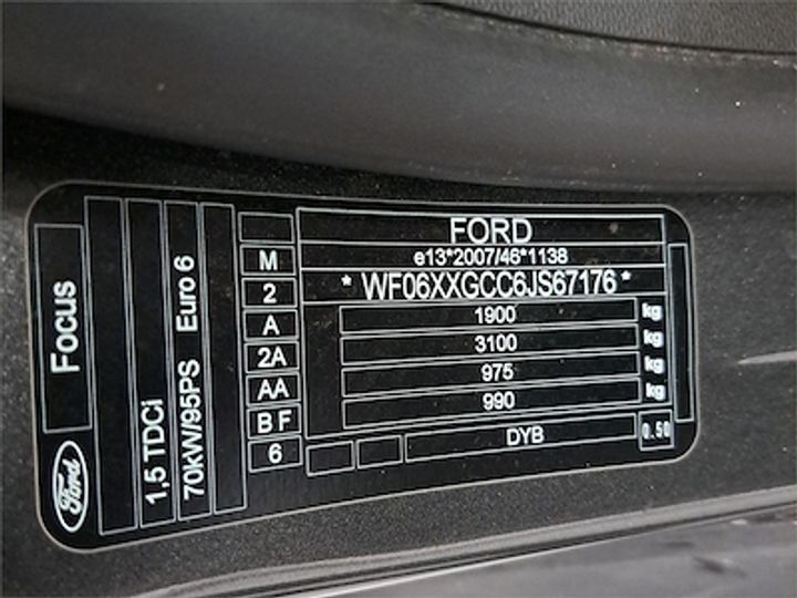 Photo 10 VIN: WF06XXGCC6JS67176 - FORD FOCUS CLIPPER DIESEL - 2015 