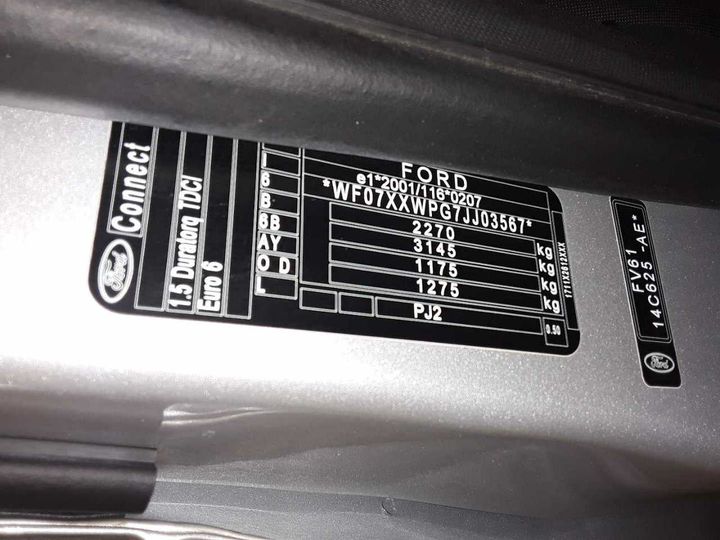 Photo 12 VIN: WF07XXWPG7JJ03567 - FORD TRANSIT CONNECT 230 