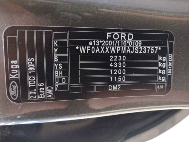 Photo 15 VIN: WF0AXXWPMAJS23757 - FORD KUGA 2.0 TDCI 4 