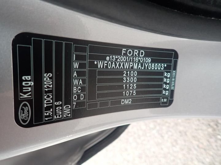 Photo 17 VIN: WF0AXXWPMAJY08003 - FORD KUGA 