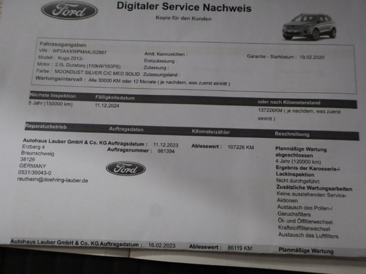 Photo 14 VIN: WF0AXXWPMAKJ52987 - FORD KUGA 