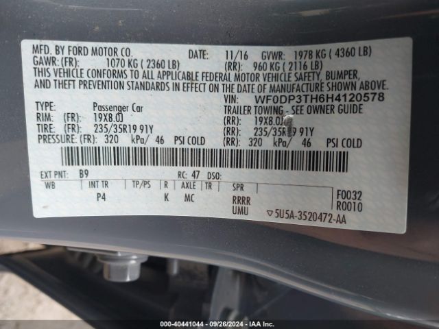 Photo 8 VIN: WF0DP3TH6H4120578 - FORD FOCUS 