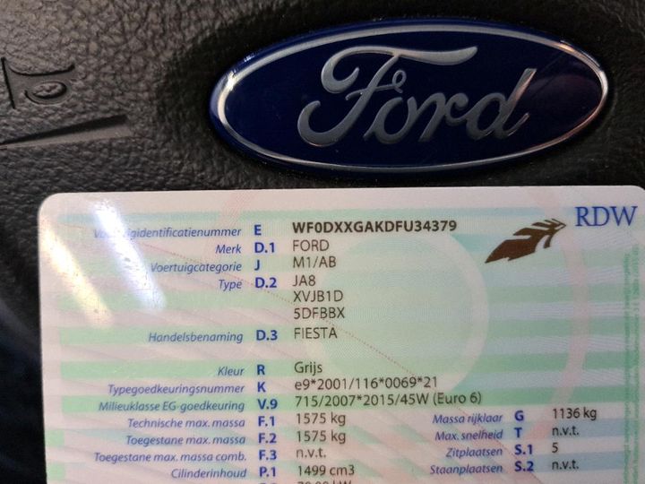 Photo 8 VIN: WF0DXXGAKDFU34379 - FORD FIESTA 