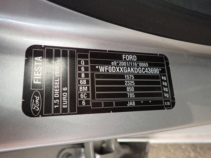 Photo 13 VIN: WF0DXXGAKDGC43690 - FORD FIESTA 