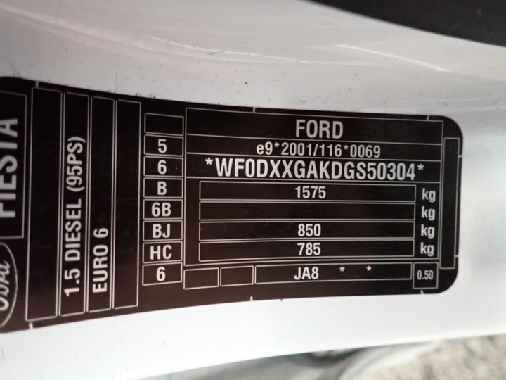 Photo 13 VIN: WF0DXXGAKDGS50304 - FORD FIESTA REV 