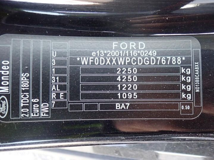 Photo 14 VIN: WF0DXXWPCDGD76788 - FORD MONDEO 4P 