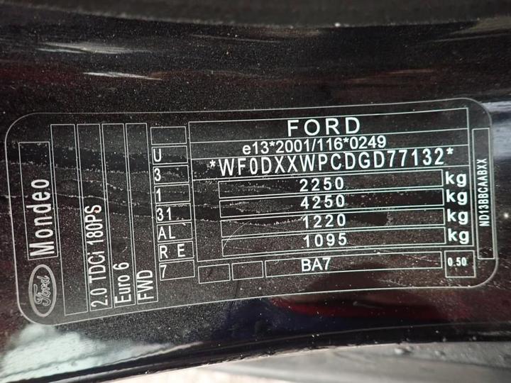 Photo 13 VIN: WF0DXXWPCDGD77132 - FORD MONDEO 4P 