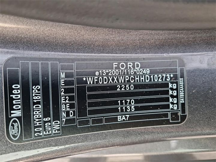 Photo 4 VIN: WF0DXXWPCHHD10273 - FORD MONDEO 