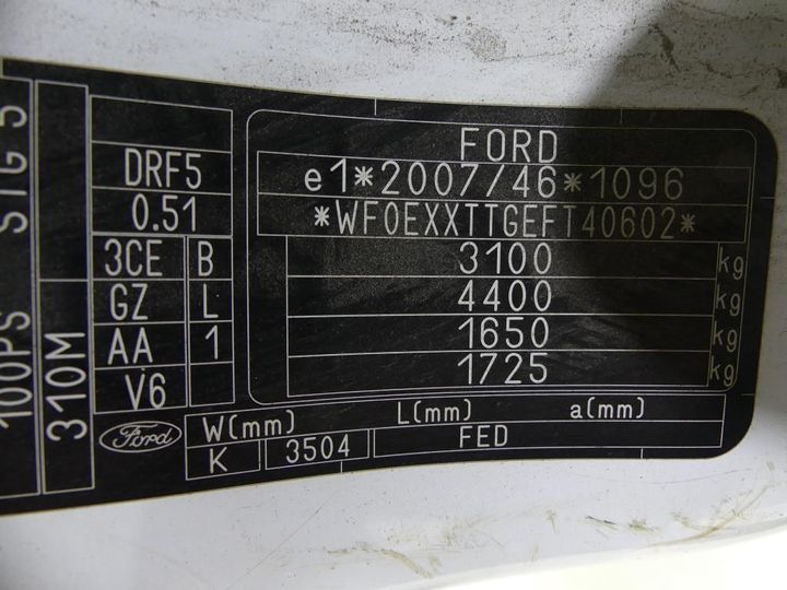 Photo 3 VIN: WF0EXXTTGEFT40602 - FORD TRANSIT 310M 