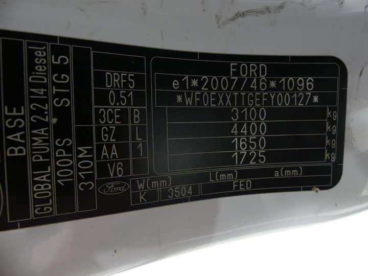 Photo 3 VIN: WF0EXXTTGEFY00127 - FORD TRANSIT 310M 