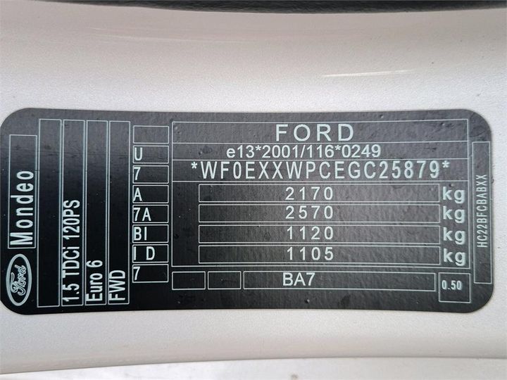 Photo 4 VIN: WF0EXXWPCEGC25879 - FORD MONDEO 