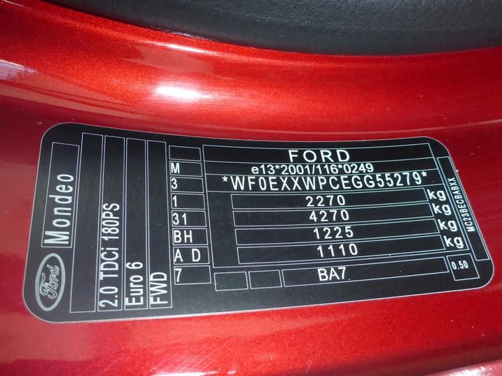 Photo 11 VIN: WF0EXXWPCEGG55279 - FORD MONDEO 