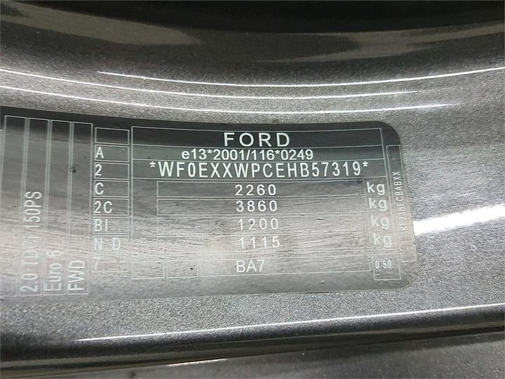 Photo 6 VIN: WF0EXXWPCEHB57319 - FORD MONDEO 