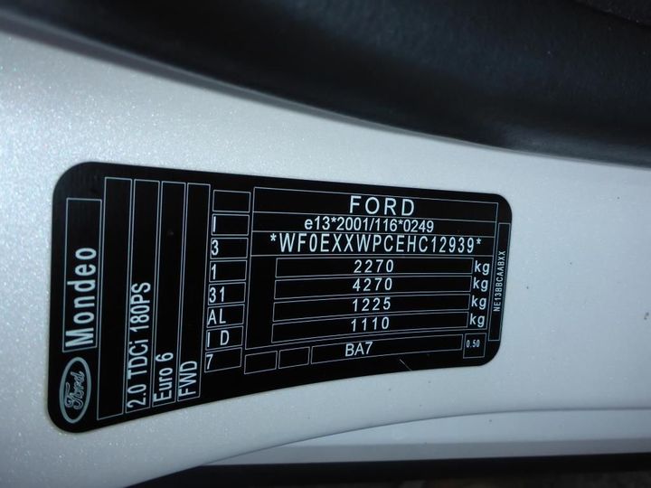 Photo 14 VIN: WF0EXXWPCEHC12939 - FORD MONDEO 