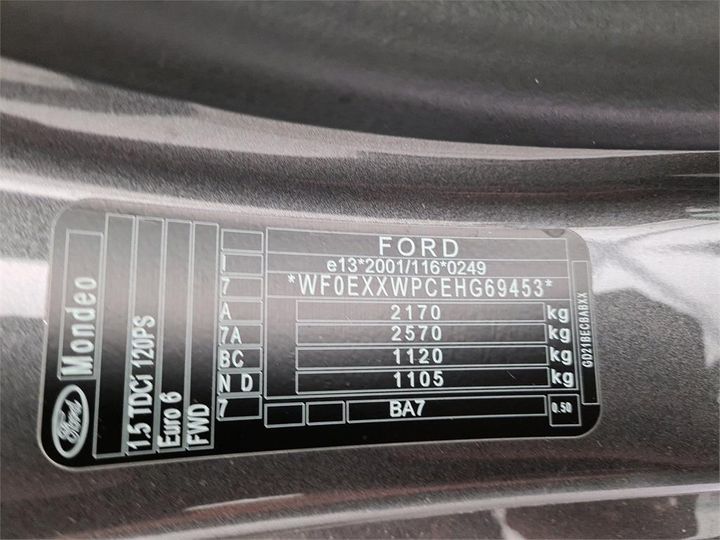 Photo 6 VIN: WF0EXXWPCEHG69453 - FORD MONDEO 