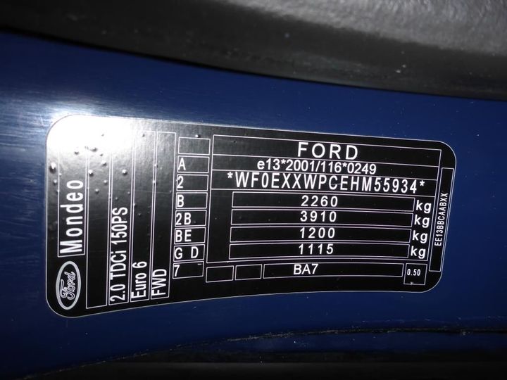 Photo 13 VIN: WF0EXXWPCEHM55934 - FORD MONDEO 