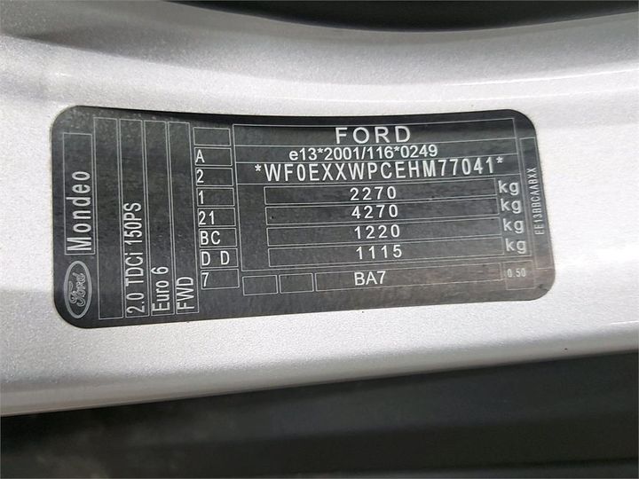 Photo 6 VIN: WF0EXXWPCEHM77041 - FORD MONDEO 