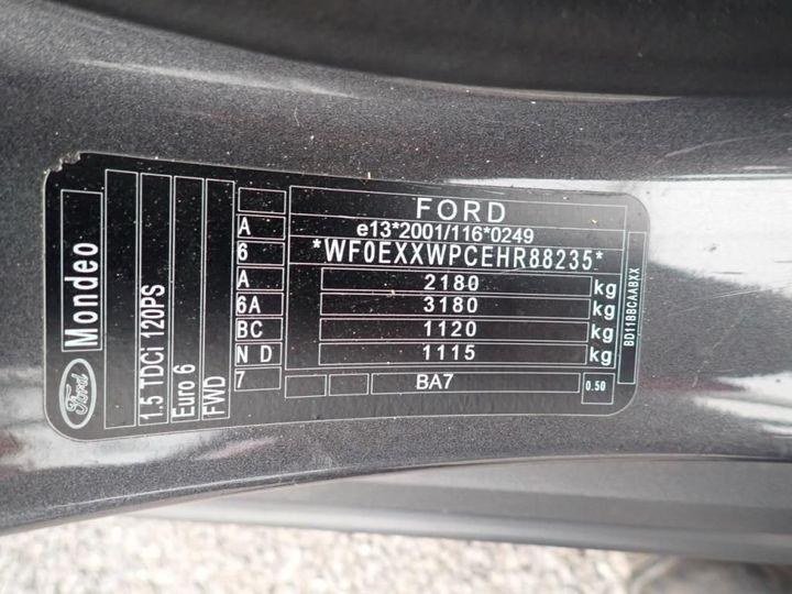 Photo 6 VIN: WF0EXXWPCEHR88235 - FORD MONDEO 