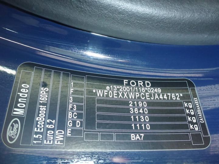 Photo 11 VIN: WF0EXXWPCEJA44762 - FORD MONDEO 