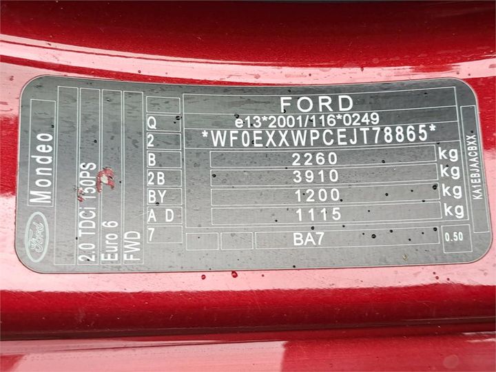 Photo 4 VIN: WF0EXXWPCEJT78865 - FORD MONDEO 