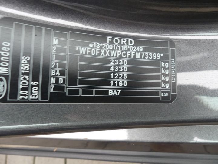 Photo 4 VIN: WF0FXXWPCFFM73399 - FORD MONDEO 