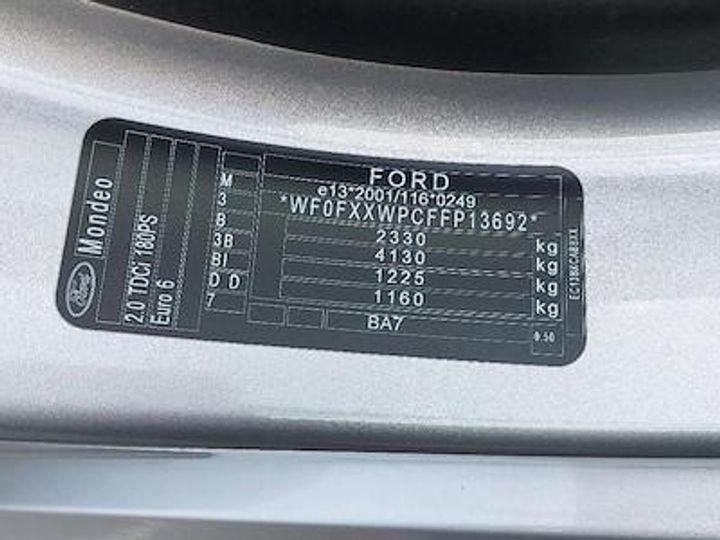 Photo 12 VIN: WF0FXXWPCFFP13692 - FORD MONDEO CLIPPER DIESEL - 2015 