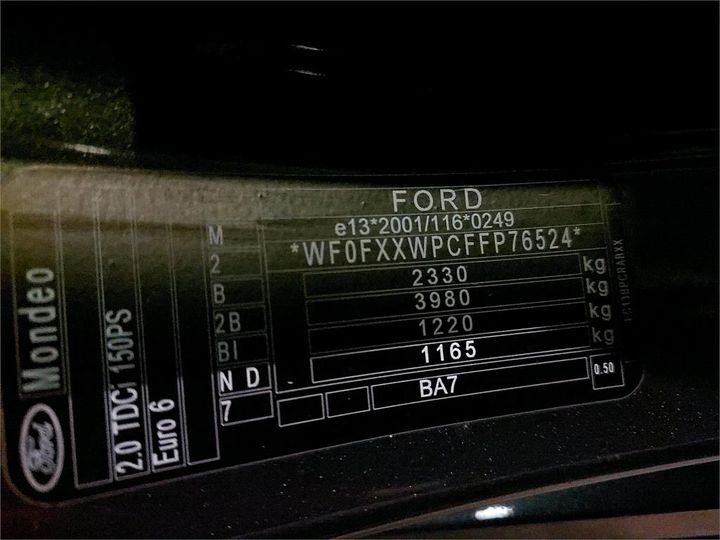 Photo 4 VIN: WF0FXXWPCFFP76524 - FORD MONDEO 