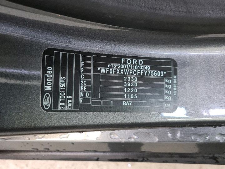 Photo 8 VIN: WF0FXXWPCFFY75603 - FORD MONDEO 