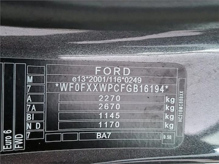 Photo 12 VIN: WF0FXXWPCFGB16194 - FORD MONDEO CLIPPER DIESEL - 2015 