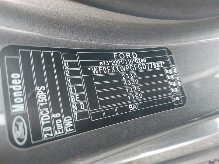 Photo 8 VIN: WF0FXXWPCFGD77882 - FORD MONDEO SW 