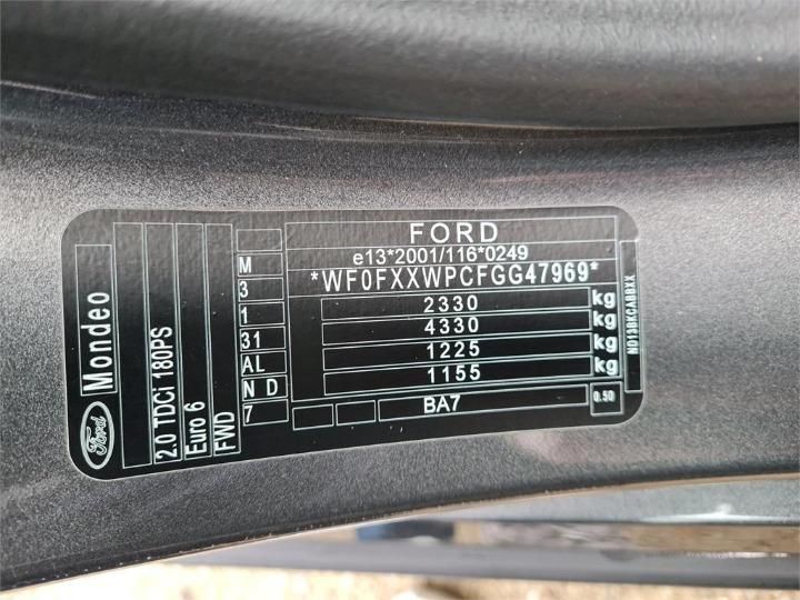 Photo 5 VIN: WF0FXXWPCFGG47969 - FORD MONDEO ESTATE 