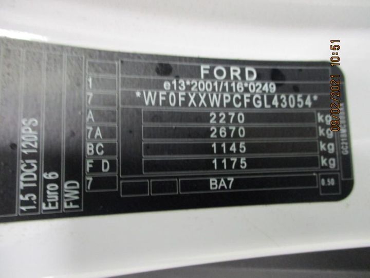 Photo 12 VIN: WF0FXXWPCFGL43054 - FORD MONDEO SW 