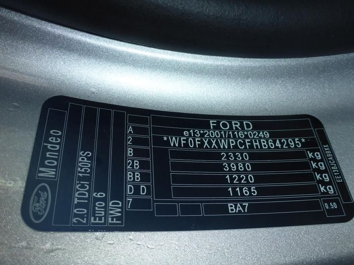 Photo 12 VIN: WF0FXXWPCFHB64295 - FORD MONDEO 