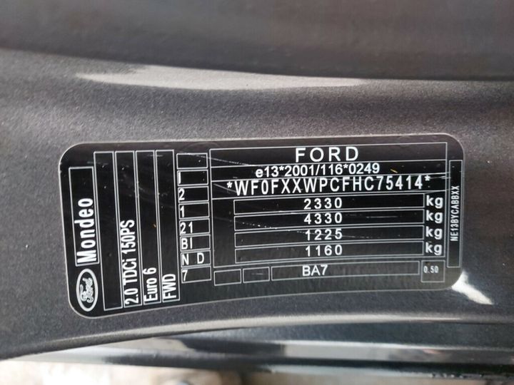 Photo 34 VIN: WF0FXXWPCFHC75414 - FORD MONDEO 