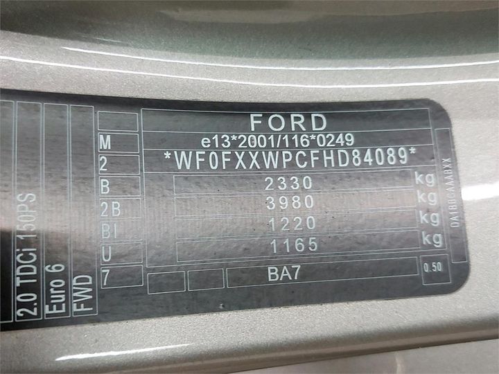 Photo 6 VIN: WF0FXXWPCFHD84089 - FORD MONDEO CLIPPER 