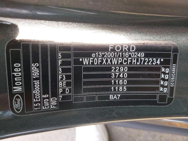 Photo 4 VIN: WF0FXXWPCFHJ72234 - FORD MONDEO 