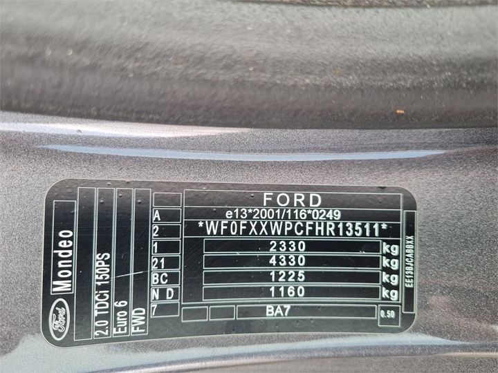 Photo 4 VIN: WF0FXXWPCFHR13511 - FORD MONDEO 