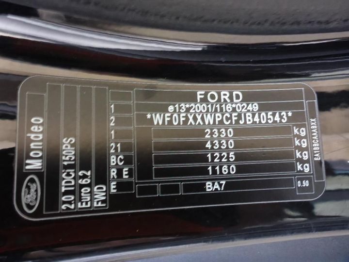 Photo 12 VIN: WF0FXXWPCFJB40543 - FORD MONDEO 