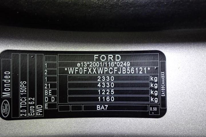 Photo 13 VIN: WF0FXXWPCFJB56121 - FORD MONDEO SW 