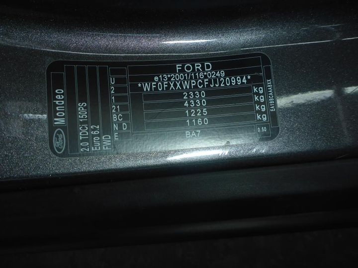 Photo 12 VIN: WF0FXXWPCFJJ20994 - FORD MONDEO 