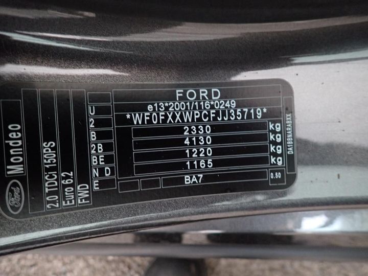 Photo 10 VIN: WF0FXXWPCFJJ35719 - FORD MONDEO SW 