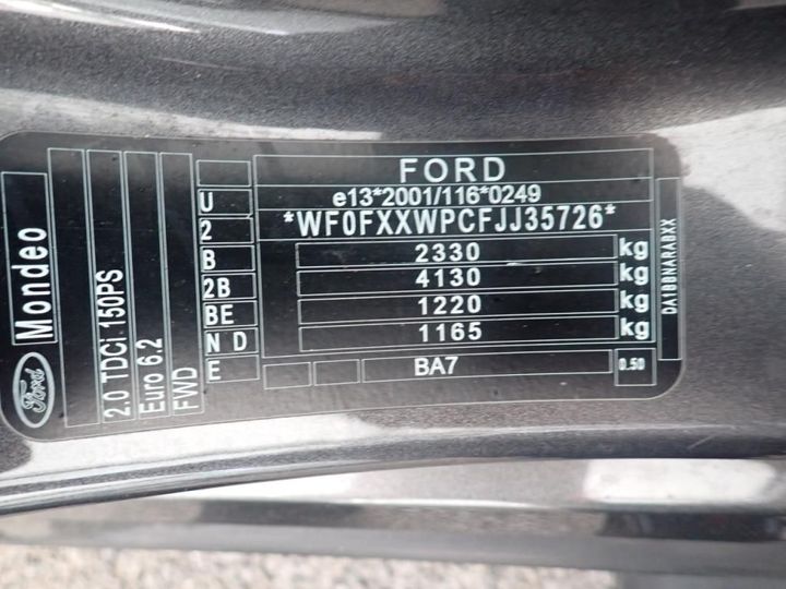 Photo 11 VIN: WF0FXXWPCFJJ35726 - FORD MONDEO SW 