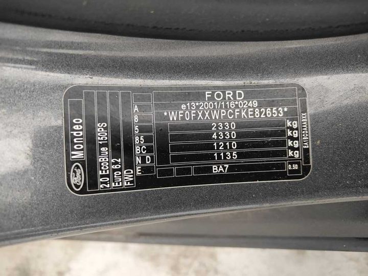 Photo 17 VIN: WF0FXXWPCFKE82653 - FORD MONDEO SW '14 