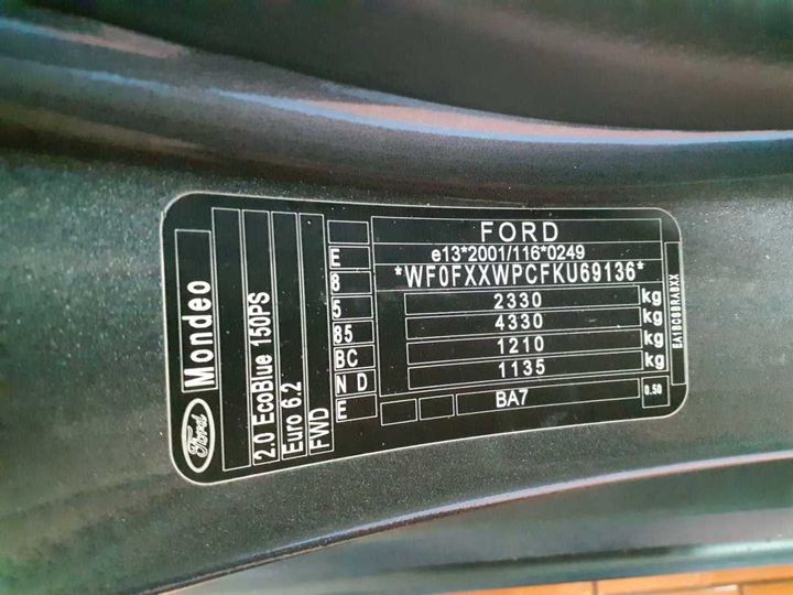 Photo 11 VIN: WF0FXXWPCFKU69136 - FORD MONDEO TURNIER 2.0 