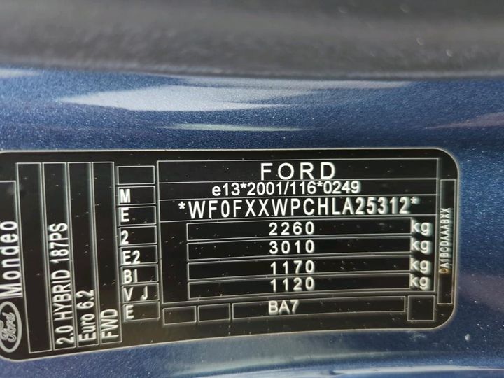 Photo 13 VIN: WF0FXXWPCHLA25312 - FORD MONDEO WAGON 