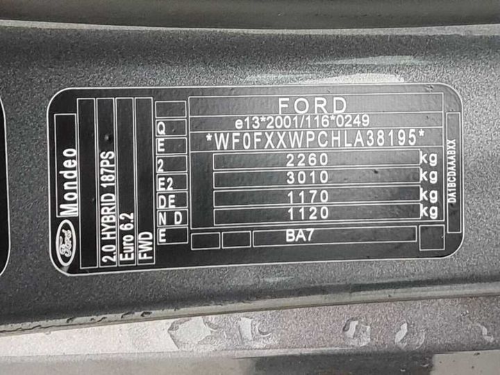 Photo 18 VIN: WF0FXXWPCHLA38195 - FORD MONDEO 