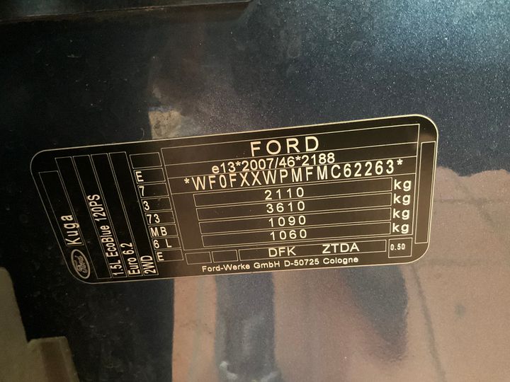 Photo 15 VIN: WF0FXXWPMFMC62263 - FORD KUGA 