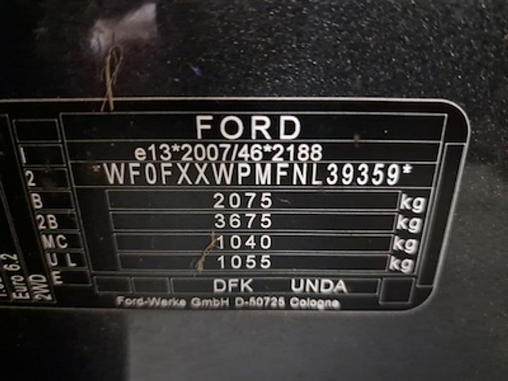 Photo 10 VIN: WF0FXXWPMFNL39359 - FORD KUGA 