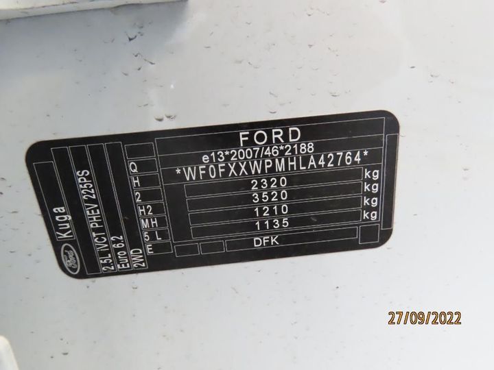 Photo 3 VIN: WF0FXXWPMHLA42764 - FORD KUGA 